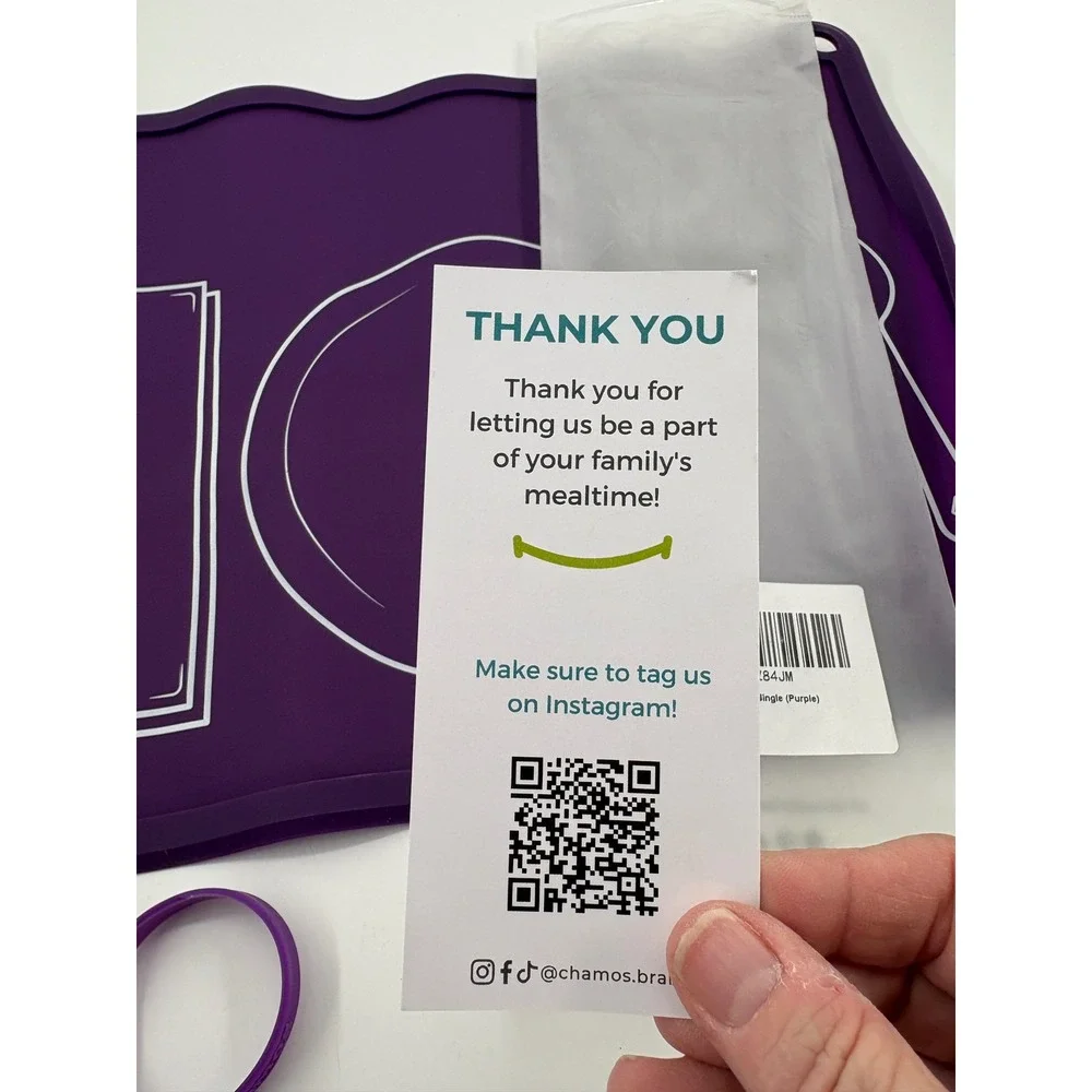 Chamos Montessori Silicone Placemat Purple Kids Table Setting Learning Mat Bag